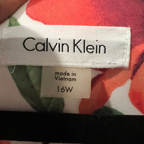 NWT Calvin Klein 16W 1X Floral-Print A-Line Dress - Picture 6 of 7